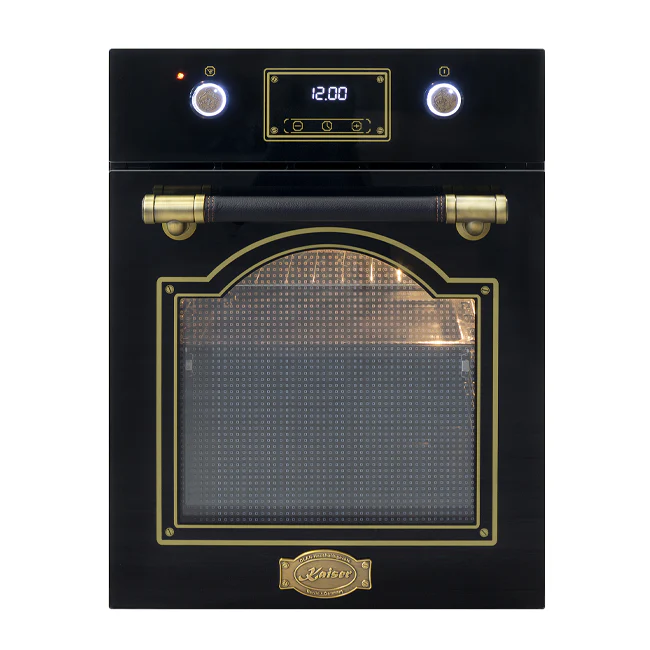 Art Deco 45cm Electric Oven & 45cm Induction Hob (Black) - Image 2