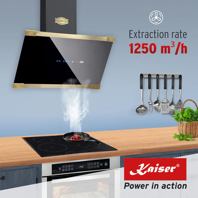 Art Deco 45cm Electric Oven & 60cm Cooker Hood (Black) - Image 11