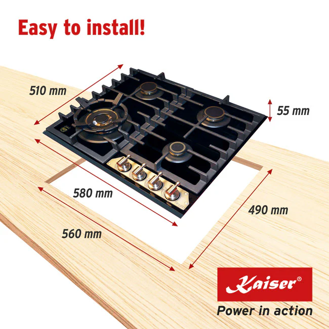 Art Deco 45cm Electric Oven & Empire 60cm Gas Hob (Black) - Image 15