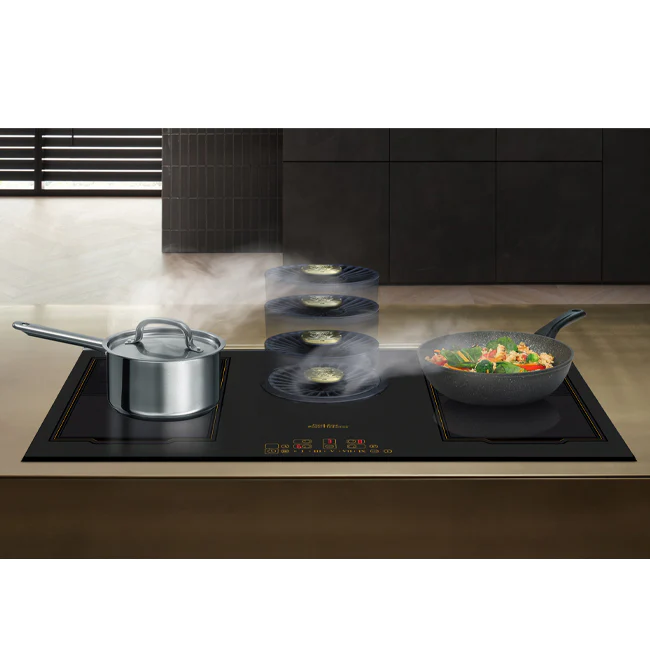 Art Deco 60cm Electric Oven & Downdraft Induction Hob Bundle (Ivory) - Image 16