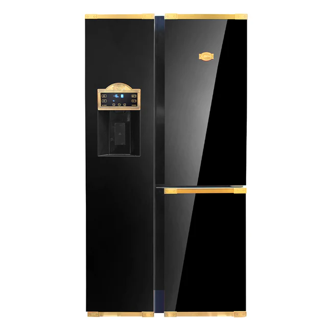 Art Deco American Style Plumbed Fridge Freezer (Black) - Image 11