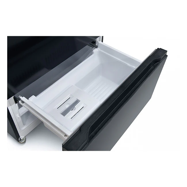 Art Deco French Door Fridge Freezer Leather Handles (Black) - Image 16