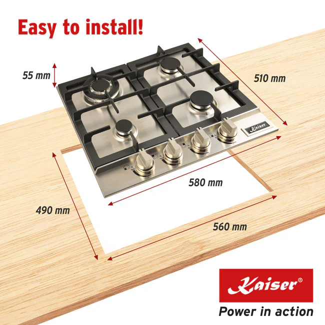Avantgarde Pro 58cm Gas Hob (Stainless Steel) - Image 6