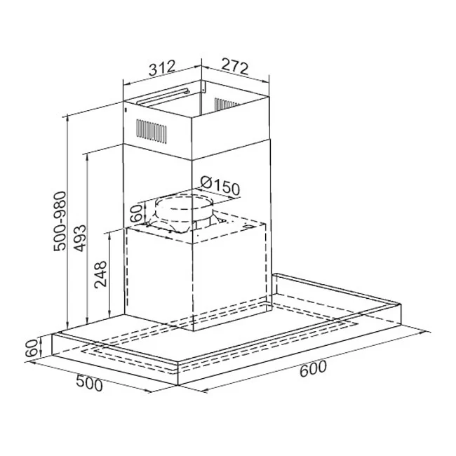 Avantgarde Pro 60cm Chimney Cooker Hood - Image 10