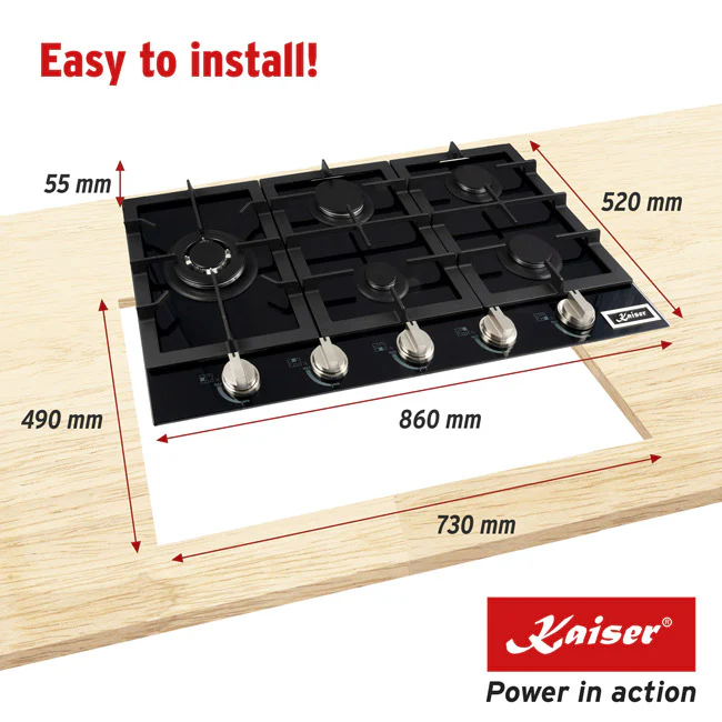 Avantgarde Pro 86cm Gas Hob (Black) - Image 6