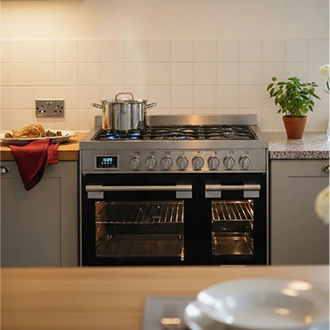 Avantgarde Pro 90cm Double Cavity Dual Fuel Range Cooker (Stainless Steel) - Image 6