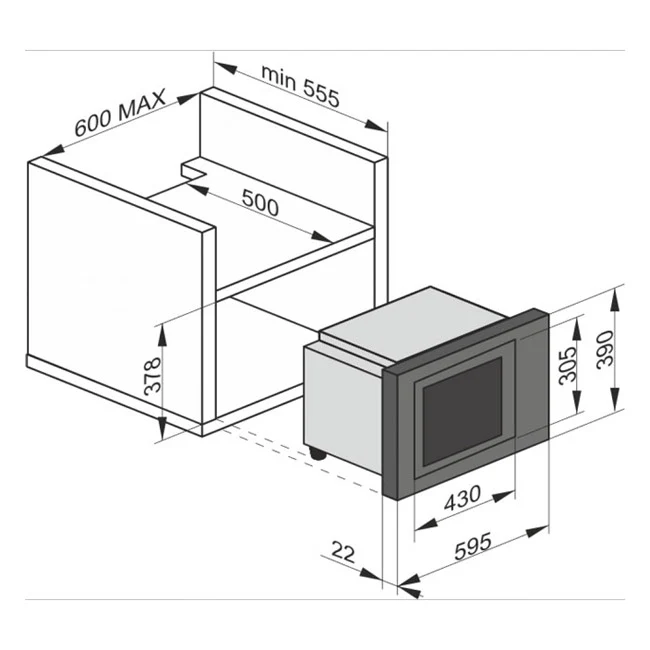 Avantgarde Pro Built In 900W Microwave Oven (Stainless Steel) - Image 7