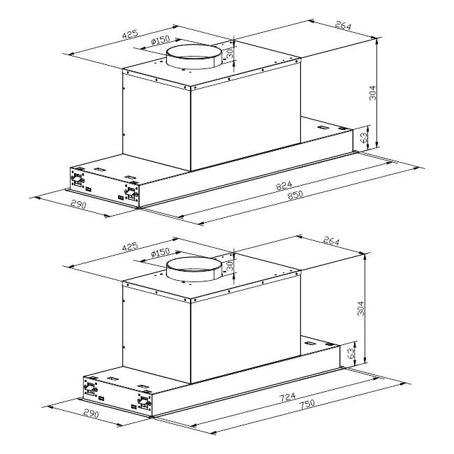 Avantgarde Pro 75cm Built In Cooker Hood (Stainless Steel) - Image 4