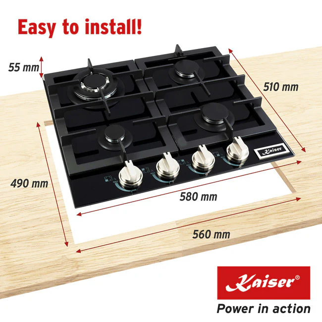 Avantgarde Pro Gas Hob (Black Glass) - Image 6
