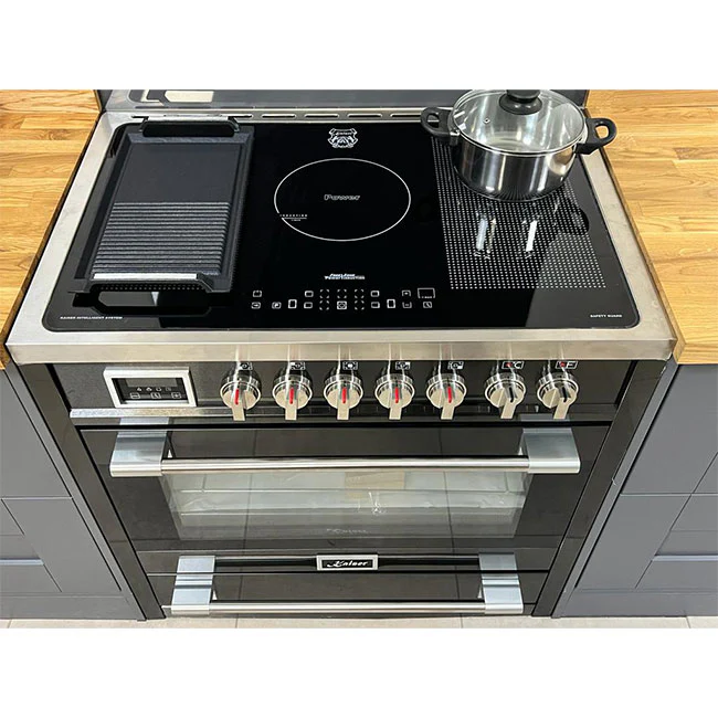 Avantgarde Pro Induction Range Cooker & 90cm Cooker Hood (Black) - Image 6
