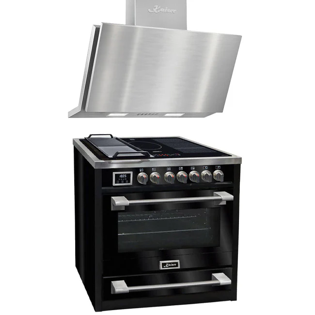 Avantgarde Pro Induction Range Cooker & 90cm Cooker Hood (Black)