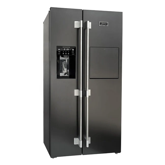 Avantgarde Pro Plumbed American Style Fridge Freezer (Black Stainless Steel) - Image 2