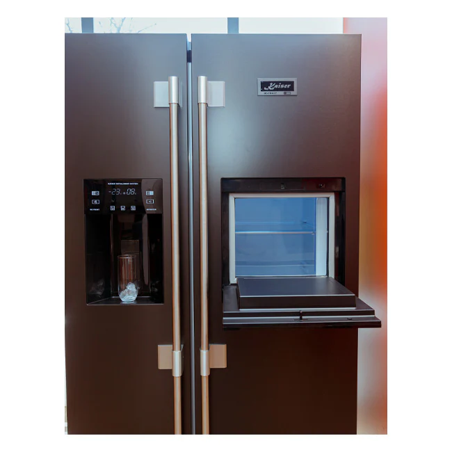 Avantgarde Pro Plumbed American Style Fridge Freezer (Black Stainless Steel) - Image 8