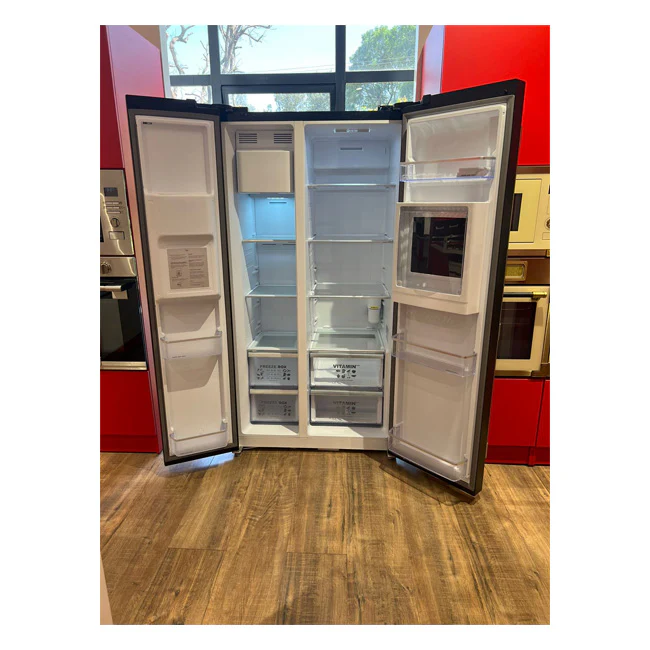 Avantgarde Pro Plumbed American Style Fridge Freezer (Black Stainless Steel) - Image 9