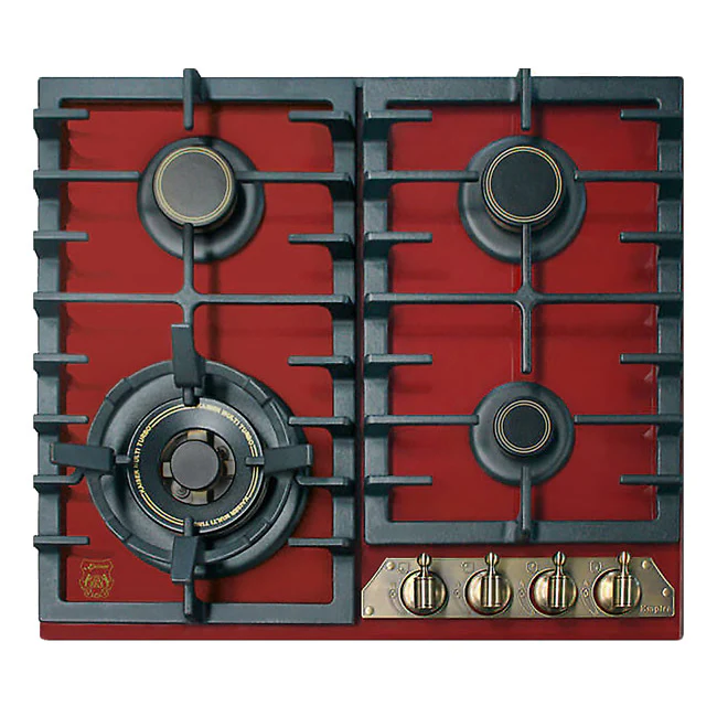 Empire 4 Burner Gas Hob & Chimney Cooker Hood Bundle (Bordeaux Red) - Image 3