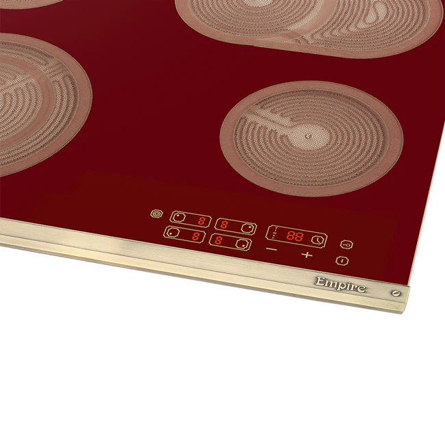 Empire 58cm Red Glass Ceramic Hob (Bordeaux Red) - Image 4