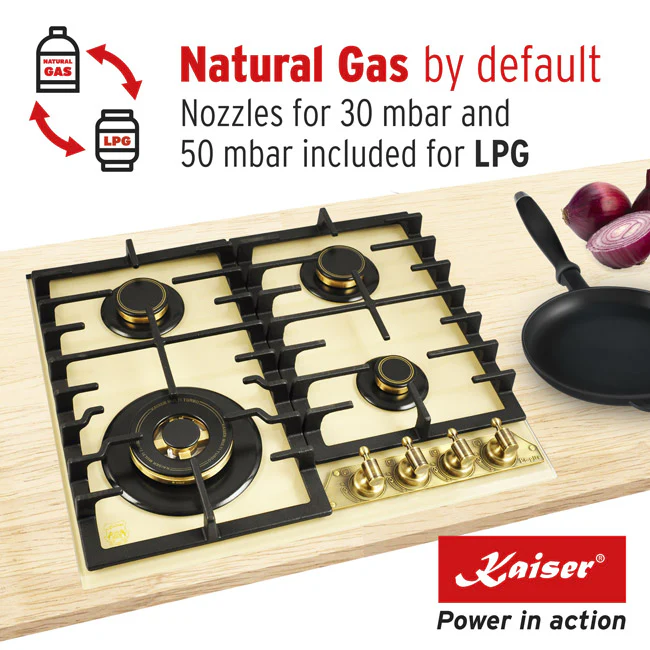 Empire 60cm Turbo Gas Hob (Ivory) - Image 5