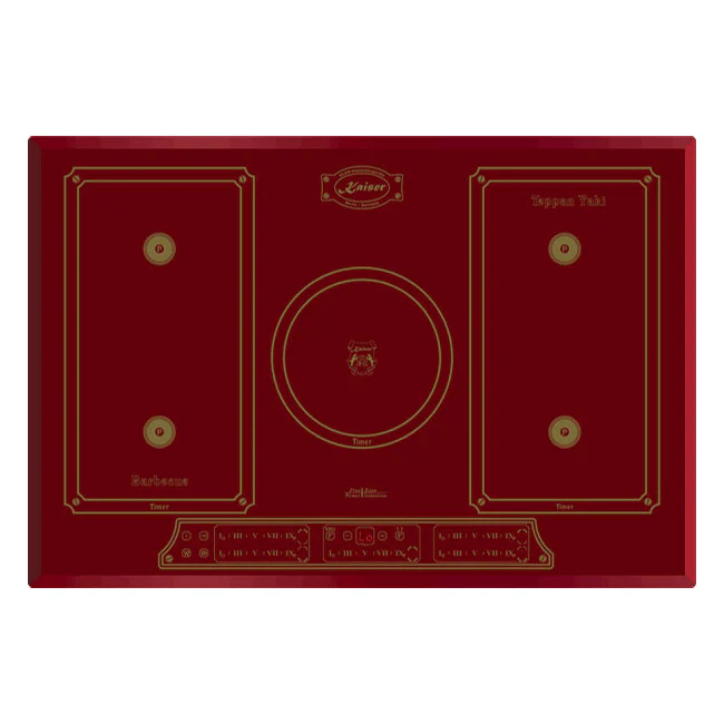 Empire 77cm Induction Glass Hob & Chimney Cooker Hood Bundle (Bordeaux Red) - Image 2