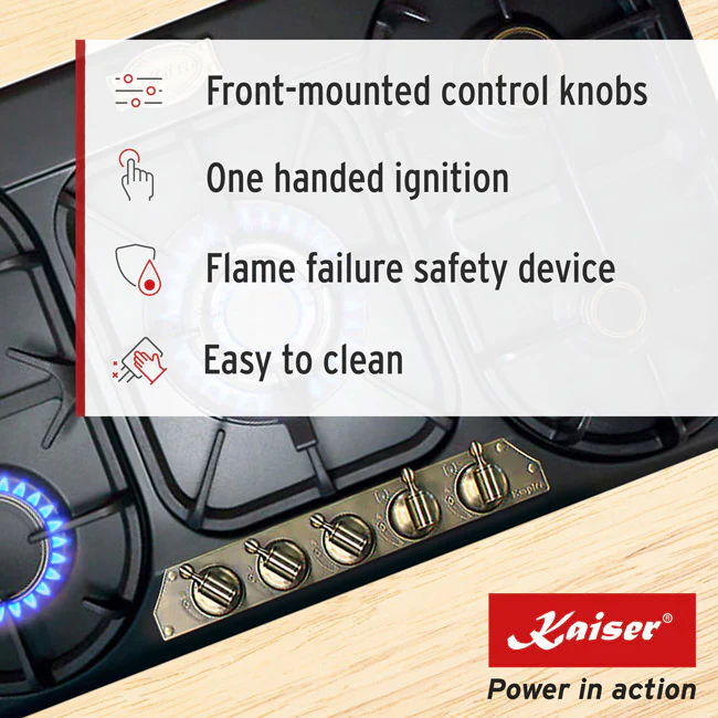 Empire 86cm Gas Hob (Black) - Image 5