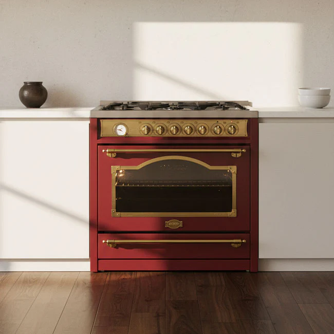 Empire 90cm Dual Fuel Range Cooker (Bordeaux Red) - Image 4