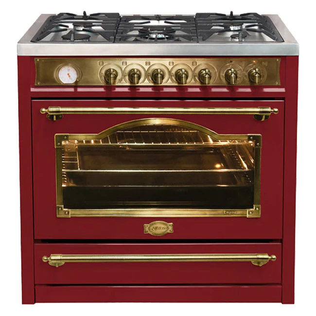 Empire 90cm Dual Fuel Range Cooker (Bordeaux Red) - Image 5