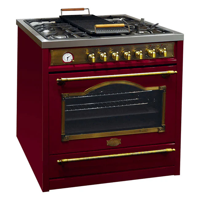 Empire Dual Fuel Range Cooker & 90cm Hood Bundle (Bordeaux Red) - Image 6