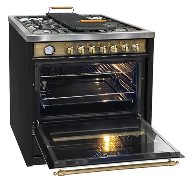 Empire Dual Fuel Range Cooker & 90cm Hood Bundle (Black) - Image 4