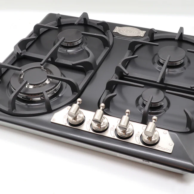 Empire 4 Burner Gas Hob & 60cm Cooker Hood Bundle (Black Silver) - Image 6