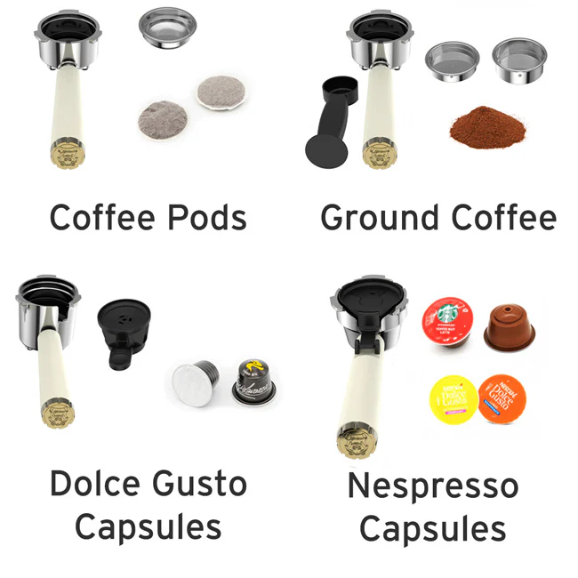 Empire Espresso Coffee Machine & Toaster Bundle (Ivory) - Image 10