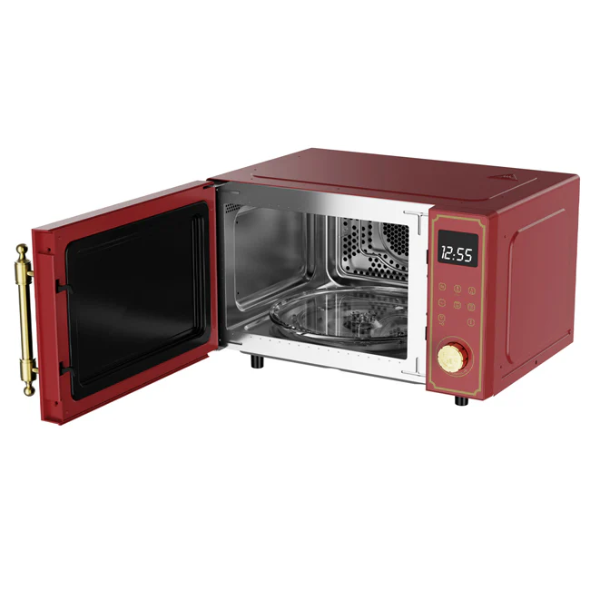 Empire Freestanding 900W Microwave Oven (Bordeaux Red) - Image 2