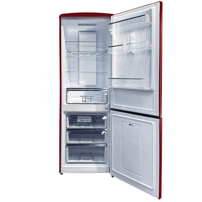 Empire Slim 60cm Fridge Freezer (Bordeaux Red) - Image 3