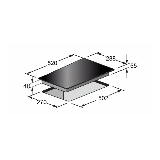 Grand Chef 28.8cm Domino Induction Hob (Black) - Image 4