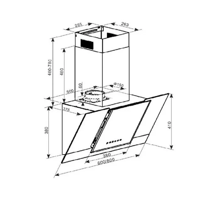 Grand Chef 60cm Cooker Hood (White) - Image 7