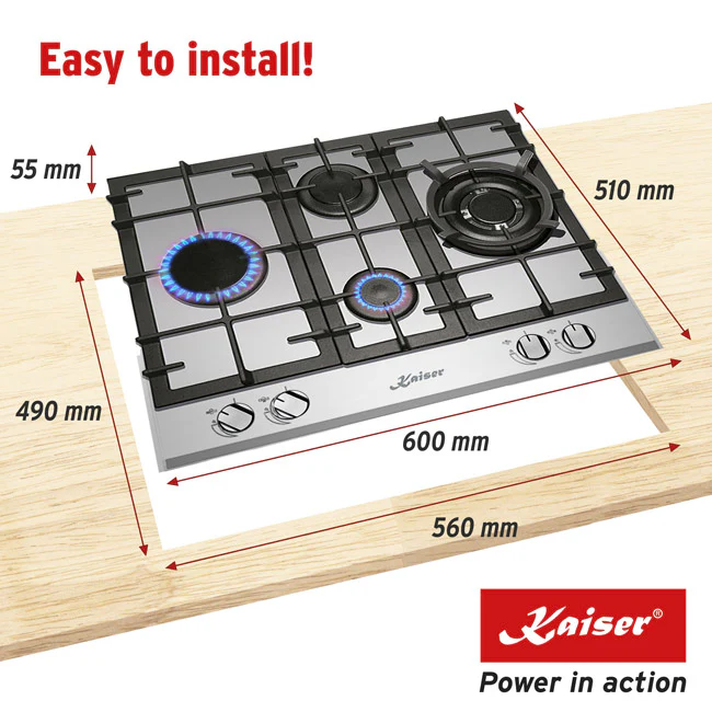 Grand Chef 60cm Gas Hob (White) - Image 6