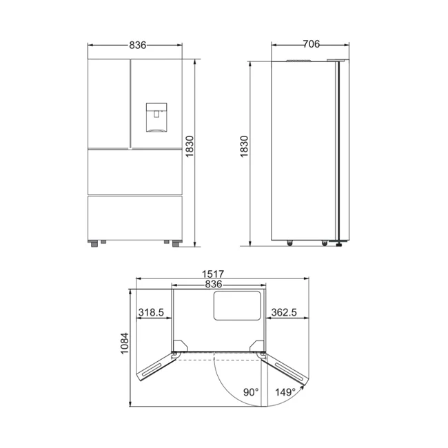 Grand Chef French Door Fridge Freezer (Stainless Steel) - Image 13