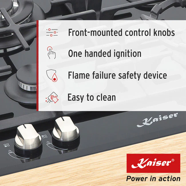 Grand Chef Gas Oven & 4 Burner Gas Hob Black Bundle - Image 13