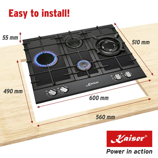 Grand Chef Gas Oven & 4 Burner Gas Hob Bundle (Black) - Image 20