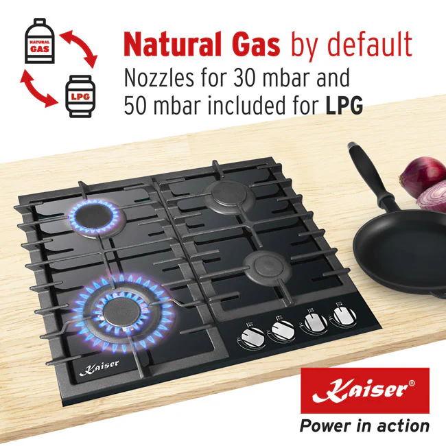Grand Chef Gas Oven & 4 Burner Gas Hob Bundle Black - Image 12