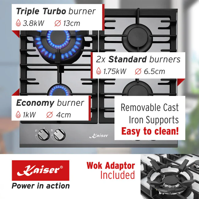 Grand Chef Gas Oven & 4 Burner Gas Hob Bundle White - Image 14