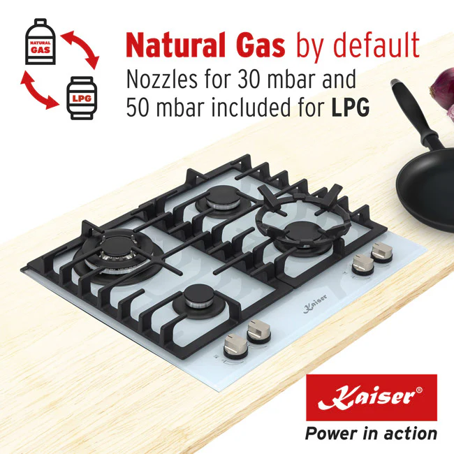 Grand Chef Gas Oven & 4 Burner Gas Hob Bundle White - Image 15