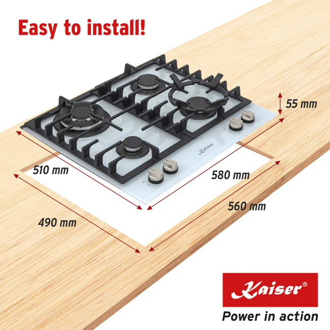 Grand Chef Gas Oven & 4 Burner Gas Hob Bundle White - Image 17
