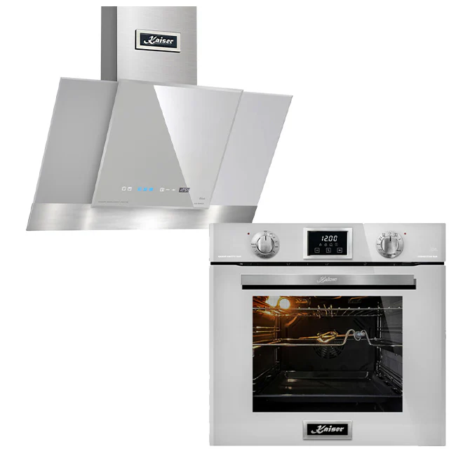 Grand Chef Gas Oven & 60cm Cooker Hood (White)