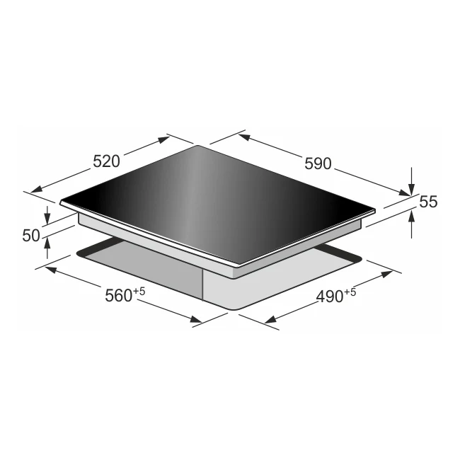 La Perle 59cm Induction Hob (Black) - Image 9