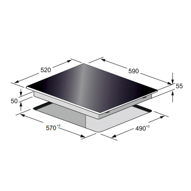 La Perle Noire 59cm Induction Hob (Black Moire) - Image 4