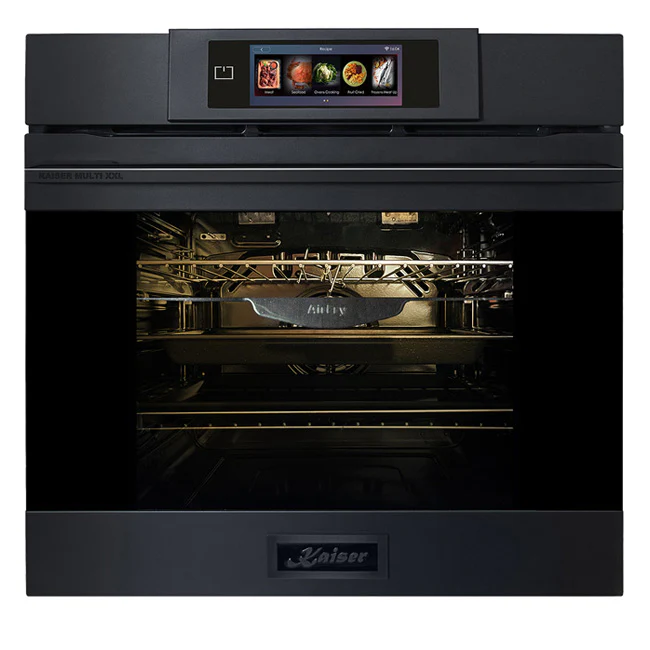 La Perle Noire 60cm Pyrolytic Oven & 90cm TFT Cooker Hood (Black Moire) - Image 2