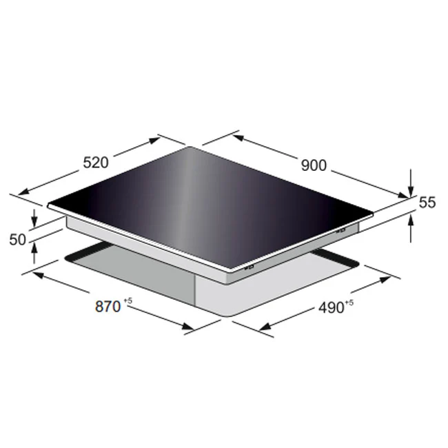 La Perle Noire 90cm Induction Hob (Black Moire) - Image 4
