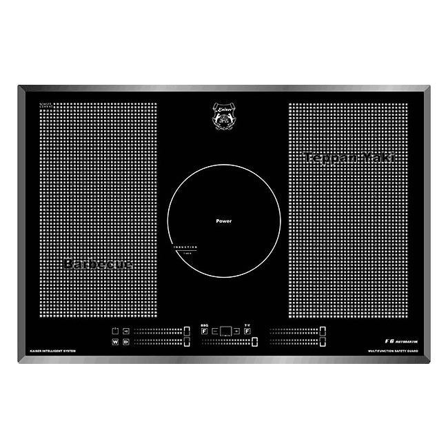 La Perle Noire Electric Oven, 77cm Induction Hob & Cooker Hood Bundle (Black Moire) - Image 9