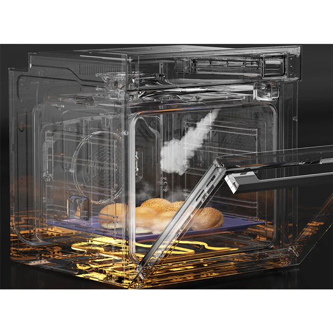 La Perle Noire Steam Oven, 59cm Induction Hob & Cooker Hood Bundle (Black Moire) - Image 3